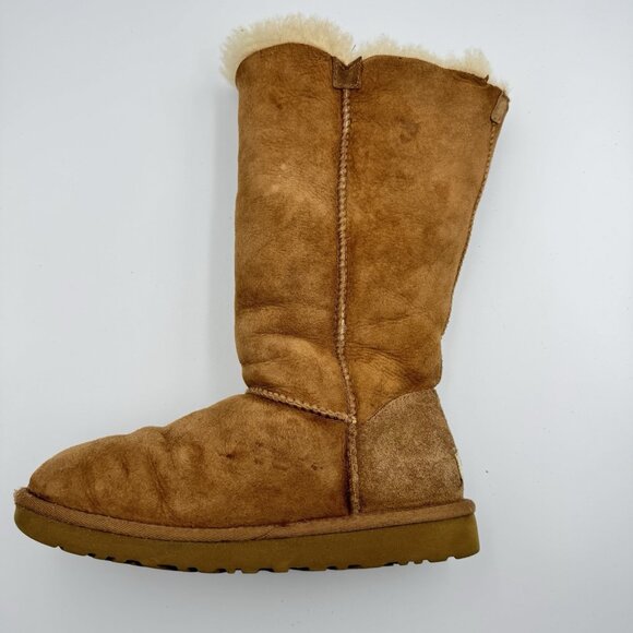 UGG Australia Women's Bailey Button Triplet S/N 1873 Suede Fur Boots Size 7 - Picture 6 of 16